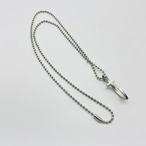 Ball Chain Christian Fish Pendant 