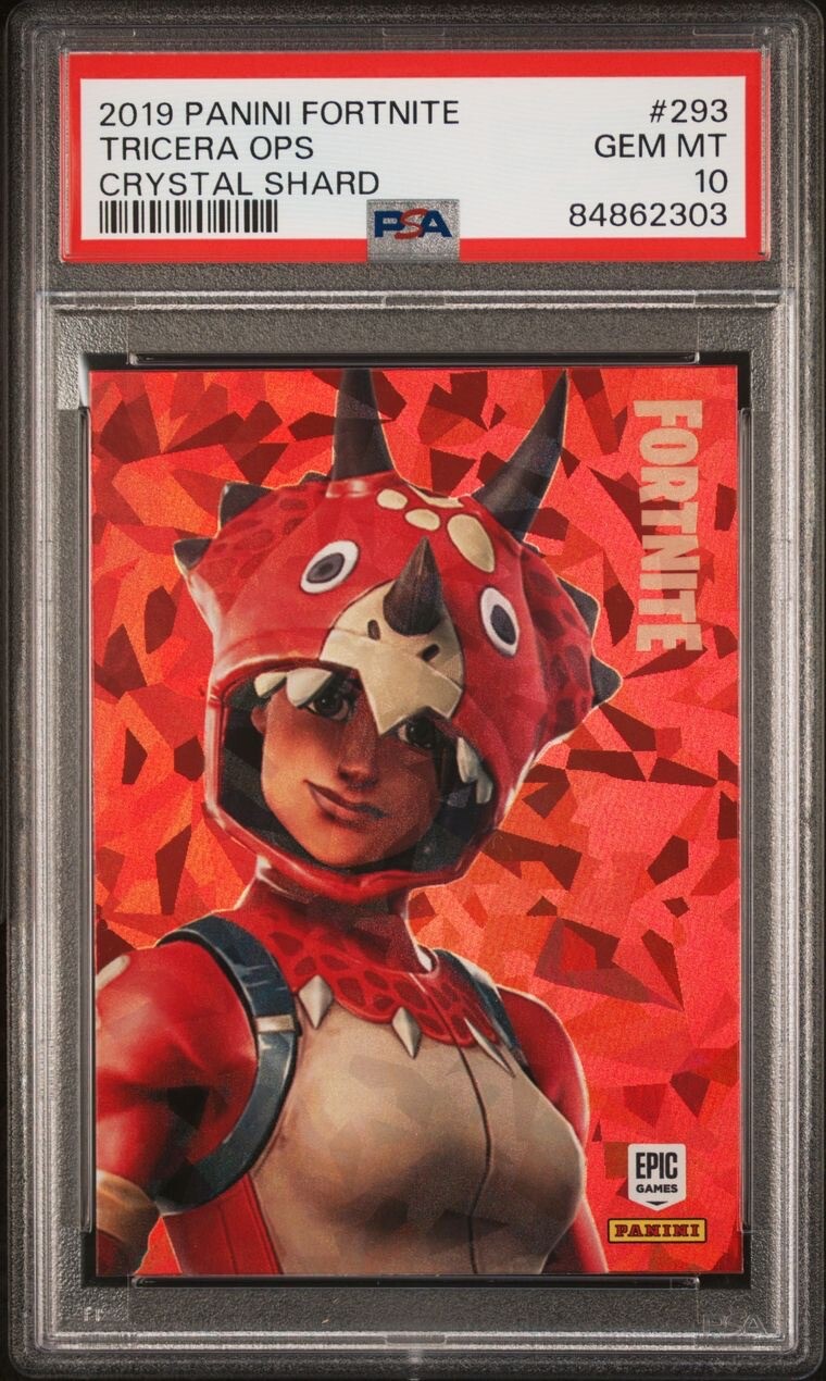 2019 Panini Fortnite Series 1 USA Crystal Shard #293 Tricera Ops PSA 10 GEM MT
