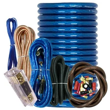 4500W  SX 4 Gauge Amp Kit Amplifier Install Wiring Complete 4 Ga Car Wires Blue