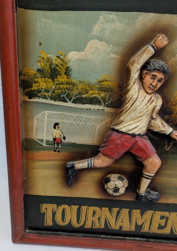 Letrero de pub publicitario de madera en relieve 3D grande vintage torneo de fútbol 24 pulgadas - Imagen 7 de 11