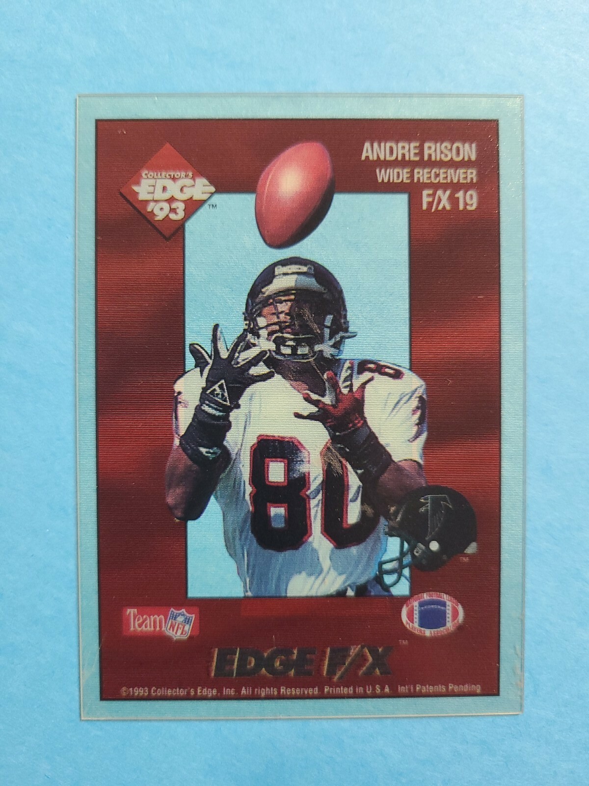 ANDRE RISON 1993 COLLECTOR'S EDGE F/X FOOTBALL CARD # 19 F0003
