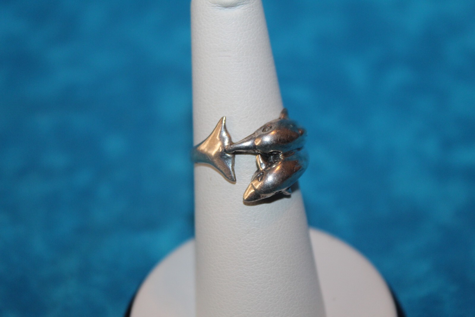 Double Dolphin Sterling Silver Ring - image 3
