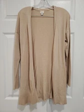 Women's Duster Cardigan - A New Day Tan Small Minimalist Sweet Faux Waist Tie