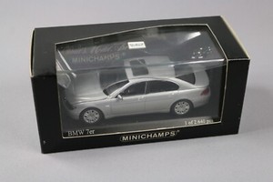 Minichamps BMW Série 7 2001 Argent – 1/43 Sous Boîte Plexi, Comme Neuve