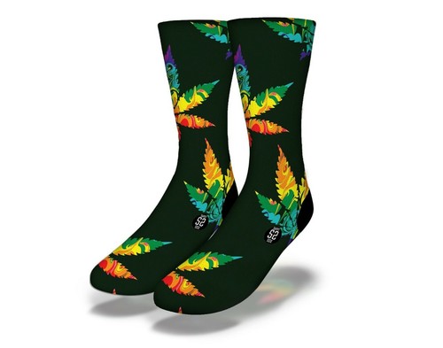 BRAND NEW ADULT / JUNIOR SAVVY SOX TRIPPY LEAVES SOCKS LIMITED EDITION OSFA 420