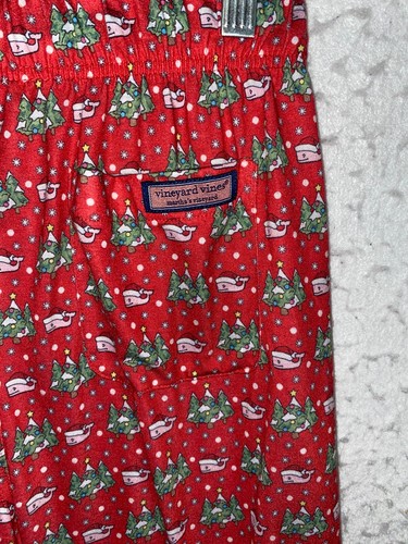 Boys Girls Vineyard Vines Lounge Pants Pajamas Red Whale Christmas Logo XL (18) - Picture 7 of 7