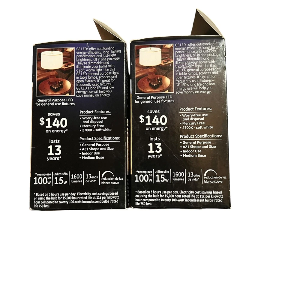 Led Soft White Light Bulb 100W Replacement/15W LED A21 2- Bulb Last 13 Years - Image 2 of 4