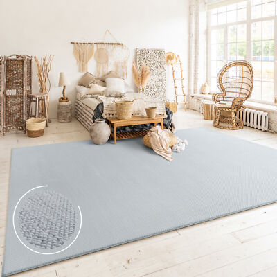 Teppich Wohnzimmer Kurzflor Skandinavisches Boho Muster Moderne Einfarbige Deko