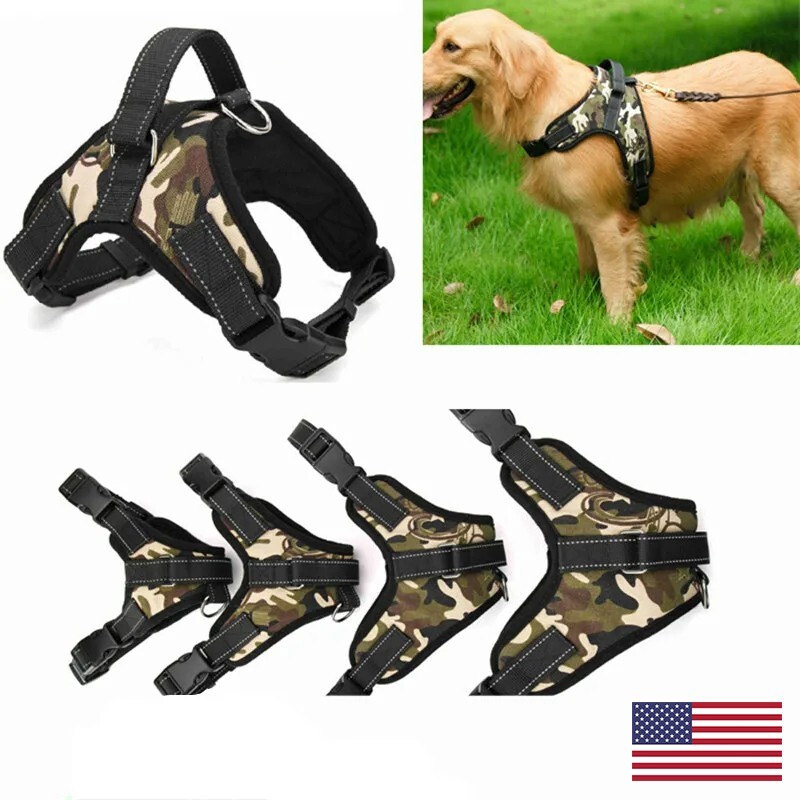 Adjustable Dog Harness No Pull Nylon Leash Pet Supplies Vest Collar Accessories