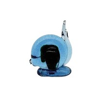 Blue Glass Snail Figurine Green Inside