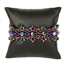 Czech Glass Bead Crystalicious IRIDESCENT PURPLE Bracelet Cuff Bangle