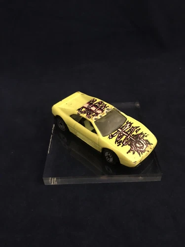 Vintage 1990 Hot Wheels Ferrari 348 Neon Yellow From Power Loop Set