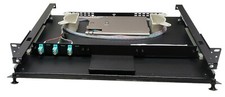 6 Fiber 1RU Rack Mount, 3 LC Aqua Adapters, Multimode 50/125 OM3 Pigtails  Tray