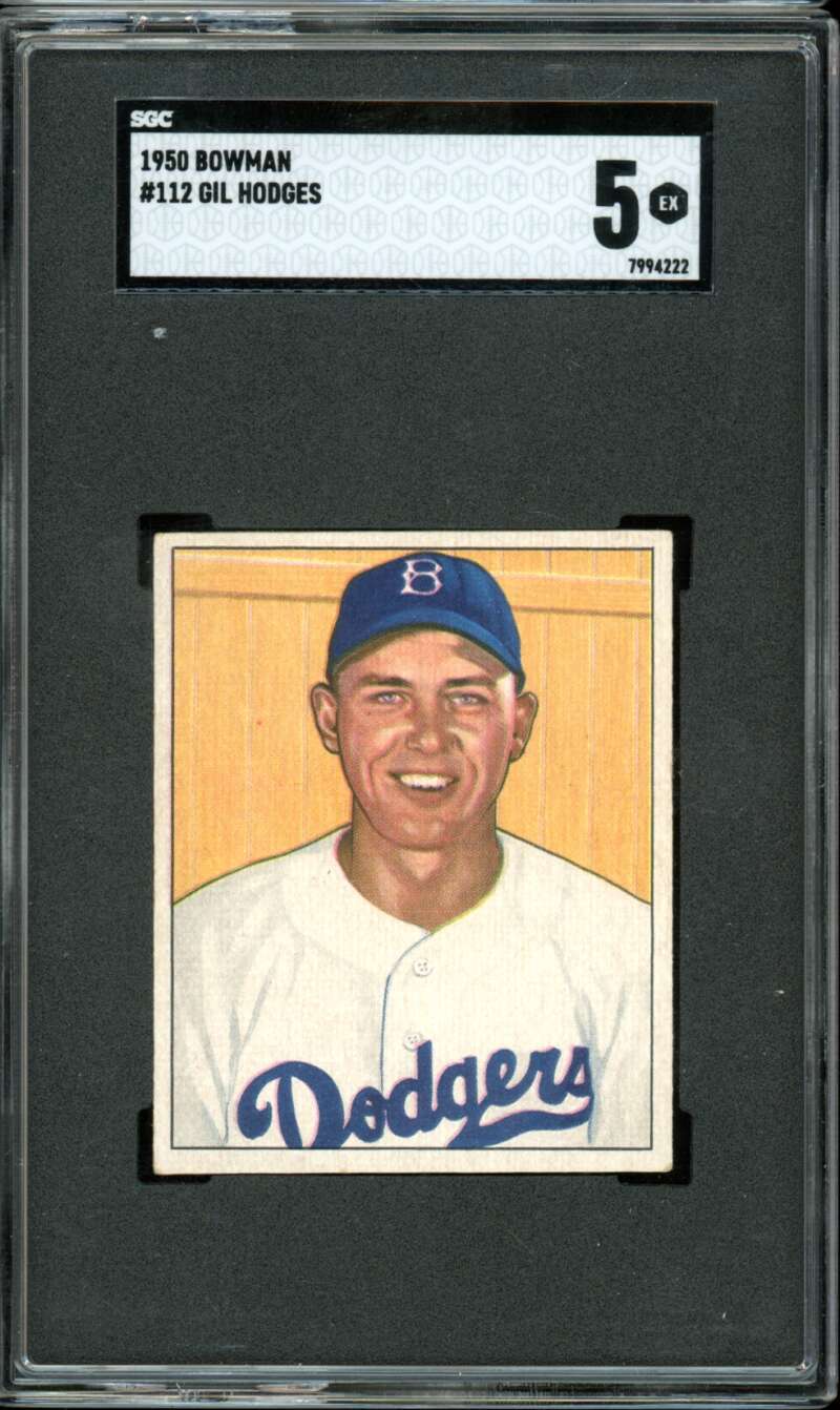 1950 Bowman #112 Gil Hodges Dodgers HOF SGC 5 EX