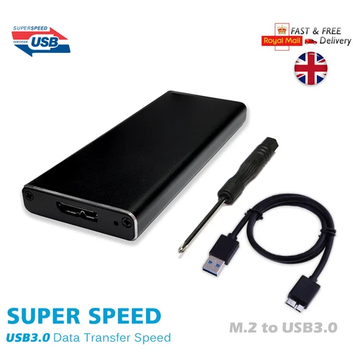 M.2 NGFF SSD SATA TO USB 3.0 External Enclosure Storage Case Adapter Aluminium