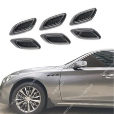 Side Fender Vent Cover Carbon fiber 6PCS Car Air Vent Decal Bumper Trim Sticker