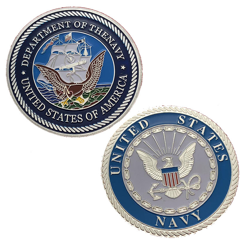 American Silver Plated Commemorative Medal US Navy Challenge Coin Collectction