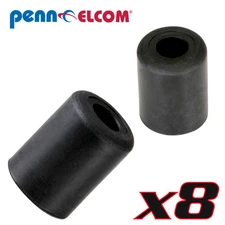 Eight Penn Elcom F1696 Rubber Cabinet Foot 1" Diax1.25"H Heavy-duty Black