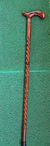 Men-Women-Old People Beautiful Hand Carved Design Wooden Walking Stick Cane - Picture 3 of 4