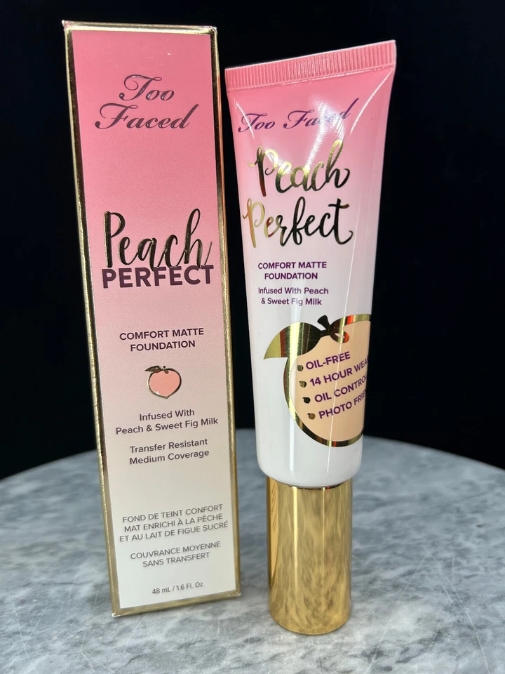 Too Faced Peach Perfect Comfort Matte Foundation GANACHE 1.6 oz New In Box - Image 4 of 4