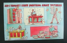 Thought She Knew About Business WAAC Military Comic Unposted Linen Postcard 