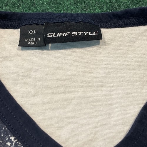 Surf Style South Beach Miami Beach Florida Black White Muscle Tee Men Size XXL - Picture 3 of 5