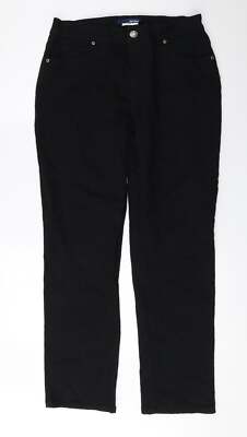 Basic Editions Damen schwarz Baumwollmischung Tapered Jeans Größe 8 L28