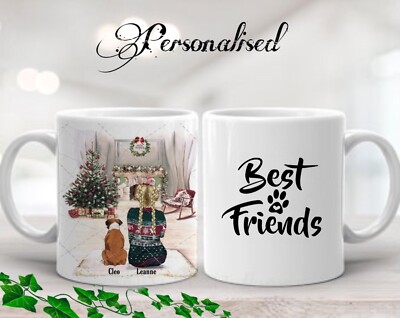 Personalisierte Tasse Fell Mama Papa Sohn Tochter Freund Hund Tasse alle Worte Weihnachtstasse