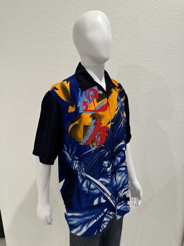K.A.D. Clothing Co. Button Up Short Sleeve Shirt Asian Anime Print Men Size M-L - Picture 6 of 17