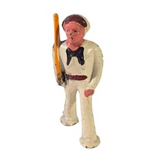 B237 Barclay Podfoot Toy Soldier Sailor Marching Brown Hair Antique Dimestore