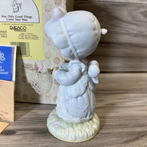 Precious Moments 1990 MAY ONLY GOOD THINGS COME YOUR WAY 524425 Figurine w/Box - Picture 3 of 8