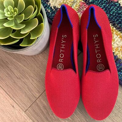 Rothys dark red size 5.5 woman s flat loafers[l