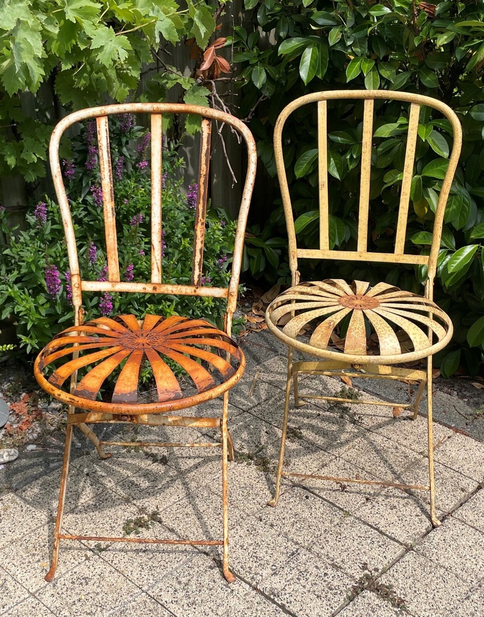 antique【Frenchアイアン台座 chair】vintage 【公式通販】