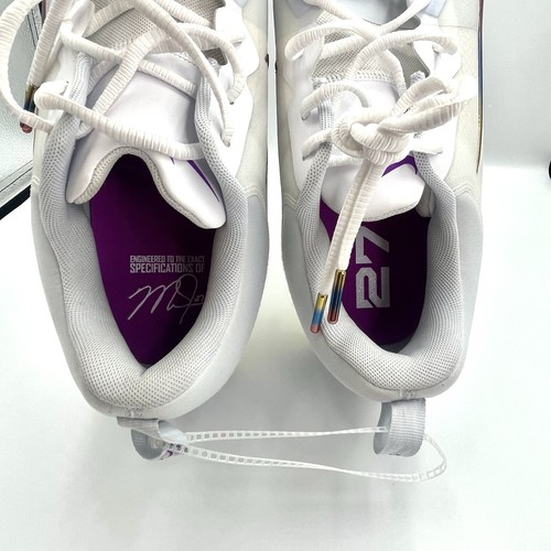 Botines de béisbol Nike Force Zoom Trout 9 Pro de metal talla 15 arco iris FB2907-106 NUEVOS - Imagen 7 de 8