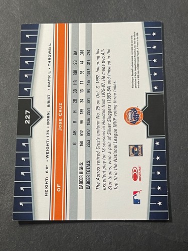 2005 Donruss Champions Jose Cruz #227 - Picture 2 of 2