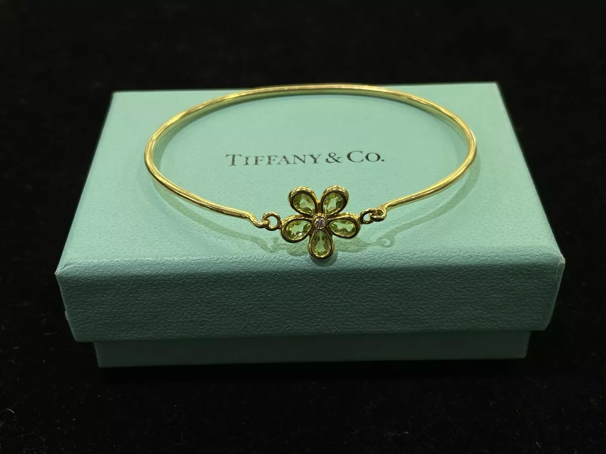 Tiffany Co. 18K Yellow Gold Garden Flower Peridot Diamond Hook