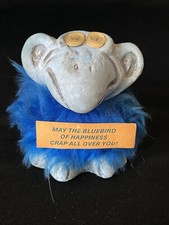 Vtg Donje USA May the Blue Bird of Happiness Crap All Over You Novelty Figurine