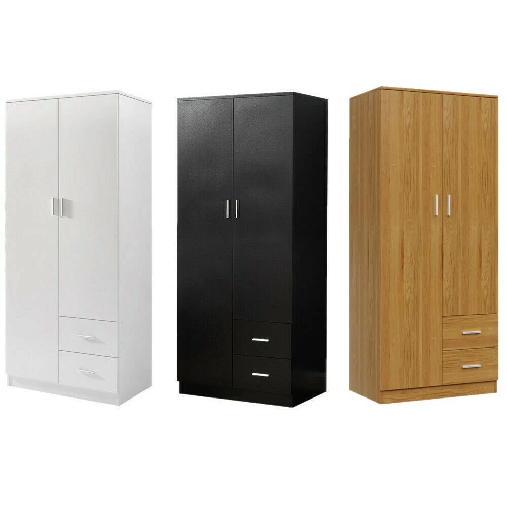 Black double sales wardrobe with drawers