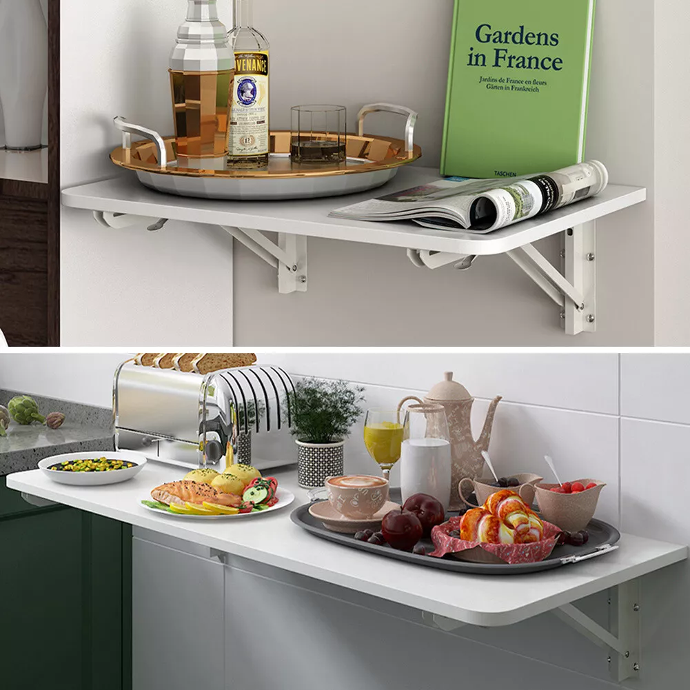 Floating Desk Drop leaf Folding Wall Shelf Computer Home Table