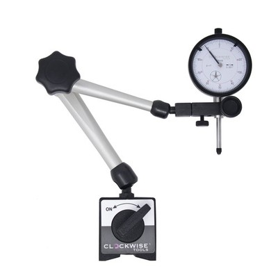 Clockwise Tools Dial Indicator with Magnetic Base Holder Stand, DIMR-0105 0-1...