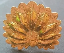 Vintage 90s Avon Gold Tone Sculptured Fan Scarf Ring Large 2”