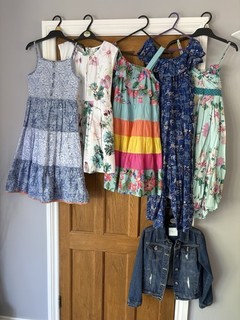 Bundle of Girls’ Summer Dresses & Denim Jacket Age 9 10 Monsoon FatFace Next