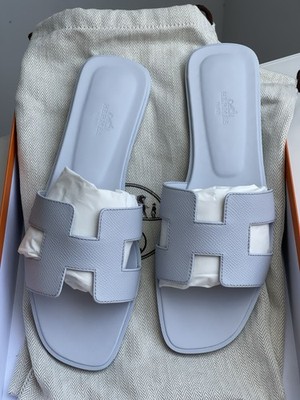 Hermès Hermes Oran Sandalen Damen Bleu Glacier 39.5