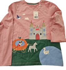 NWT MINI BODEN 9-10 Long Sleeve Scene Shirt - Bunny Princess Castle Dog Carriage