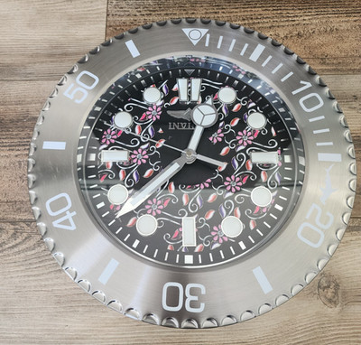 Invicta Pro Diver 14'' Quartz Wall Clock | Model 47774 | Floral Pattern