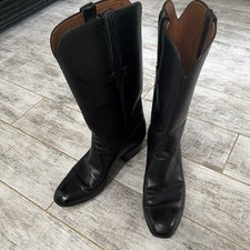 Lucchese men&rsquo;s Black Leather Western Cowboy Boots US 9.5 MPN 10478