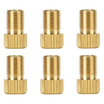 PILCIDO 6 PCS Brass Presta to Schrader Valve 16mm x 10mm x 10mm, Yellow