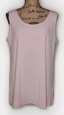 Susan Graver - Blush Pink Liquid Knit  Sleeveless Tunic  - Women's Size Large