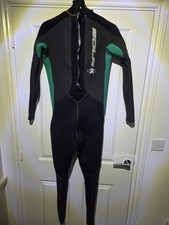 Mens Sola Full Wetsuit Black Green Uk Medium ML