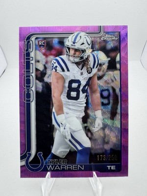 2025 Topps Chrome - Rookies Tyler Warren #346 Pink Wave Refractor /250 (RC)